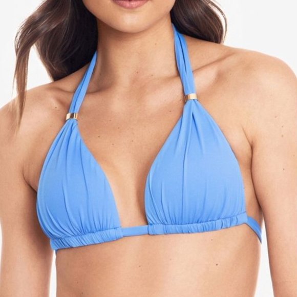 Lauren Ralph Lauren Beach Club Solid Molded Cup Halter Bikini Top